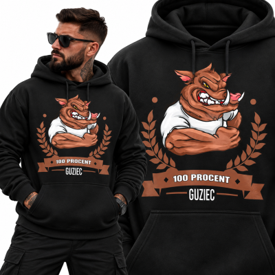 BLUZA Z KAPTUREM NA SIŁOWNIĘ  100 PROCENT GUZIEC